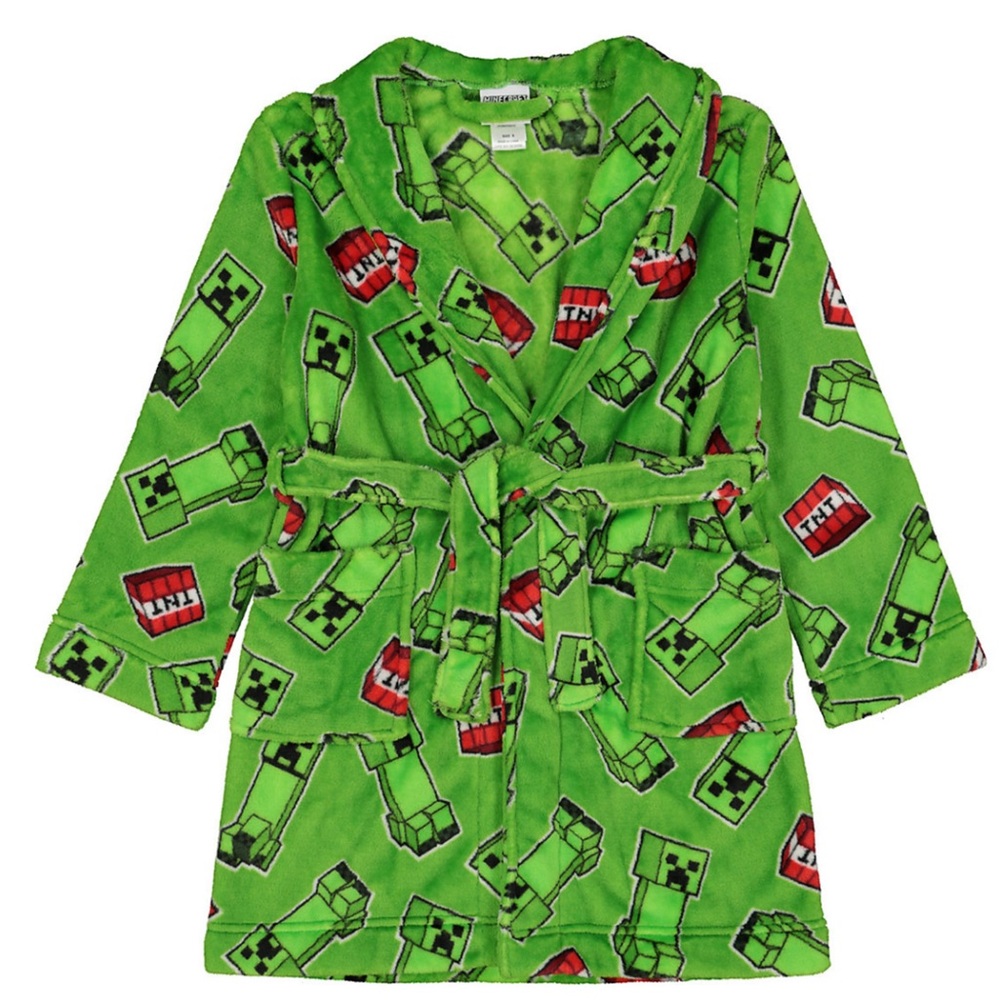 Minecraft Creepers TNT Blocks Soft Plush Robe